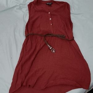 Berry belted tunic
